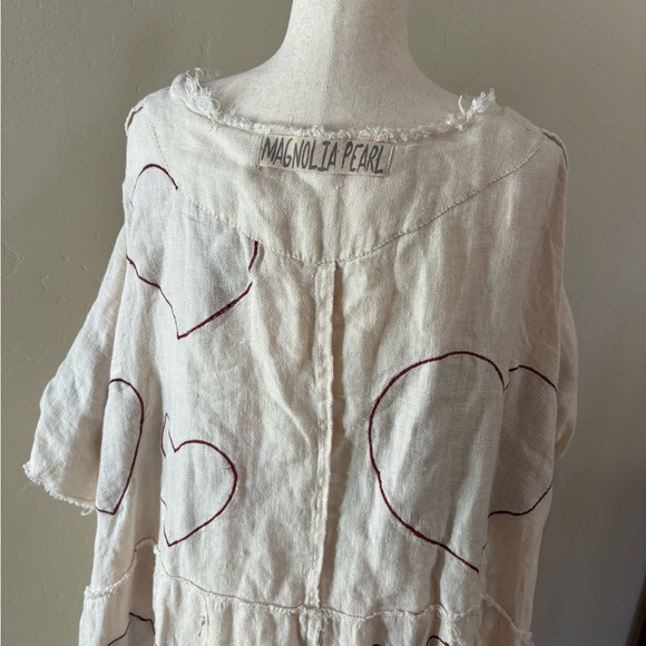 Super cute Magnolia Pearl Reversible linen Heart ♥️ Kimi Coat O/S - Picture 5 of 7